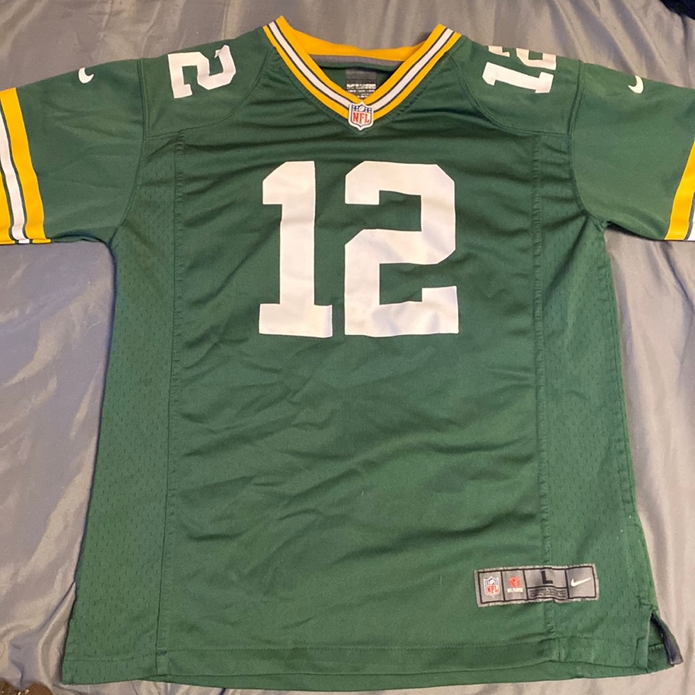 Kids Large Aaron Rodgers Packers Jersey Green